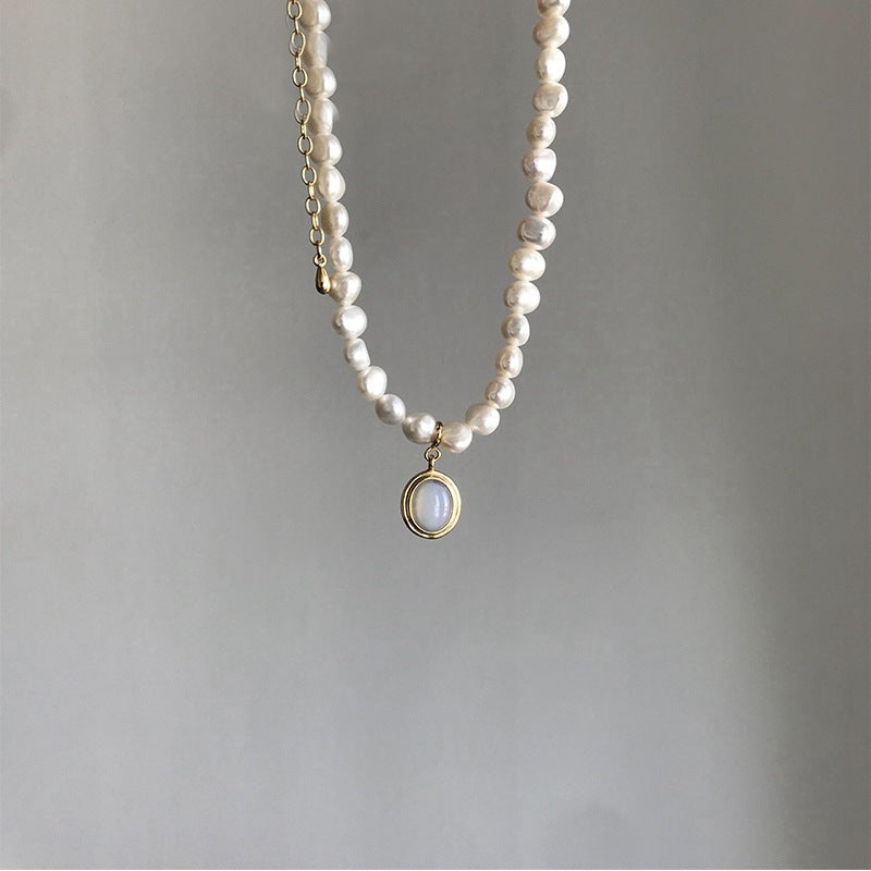 Vintage French Palace Pearl Pendant Clavicle Chain