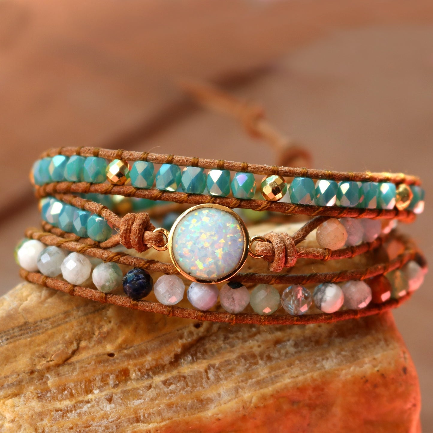 Opal braided bracelet