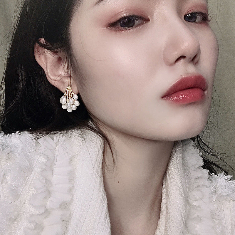Natural Pearl Earrings Fashion Korean Earrings Wild Earrings Women