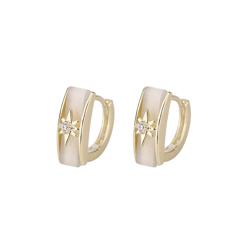 Shell Earrings Women Retro Style Lightning Diamond Earrings