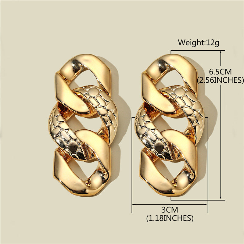 Gold Korean Fashion Personality Earrings Women