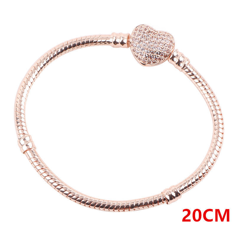 Alloy diamond pendant zircon snake bone chain