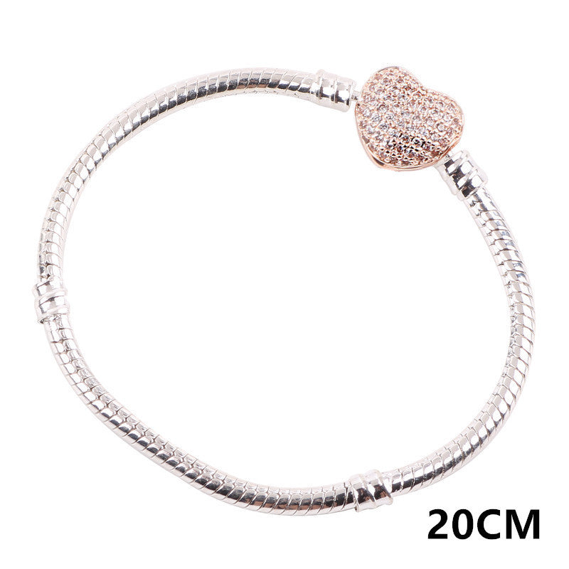 Alloy diamond pendant zircon snake bone chain