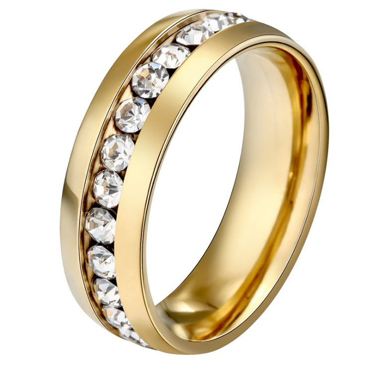 New Fashion Crystal Rings for Women Gold Color Color Stainless Steel Jewerly Gifts