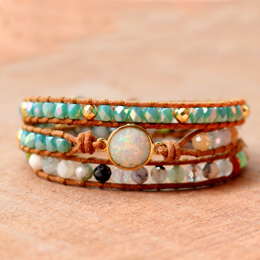 Opal braided bracelet