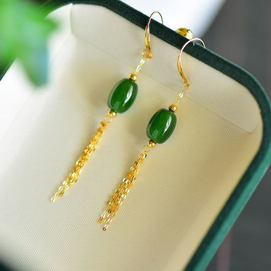 Oval Earrings Spinach Green Earrings For Women