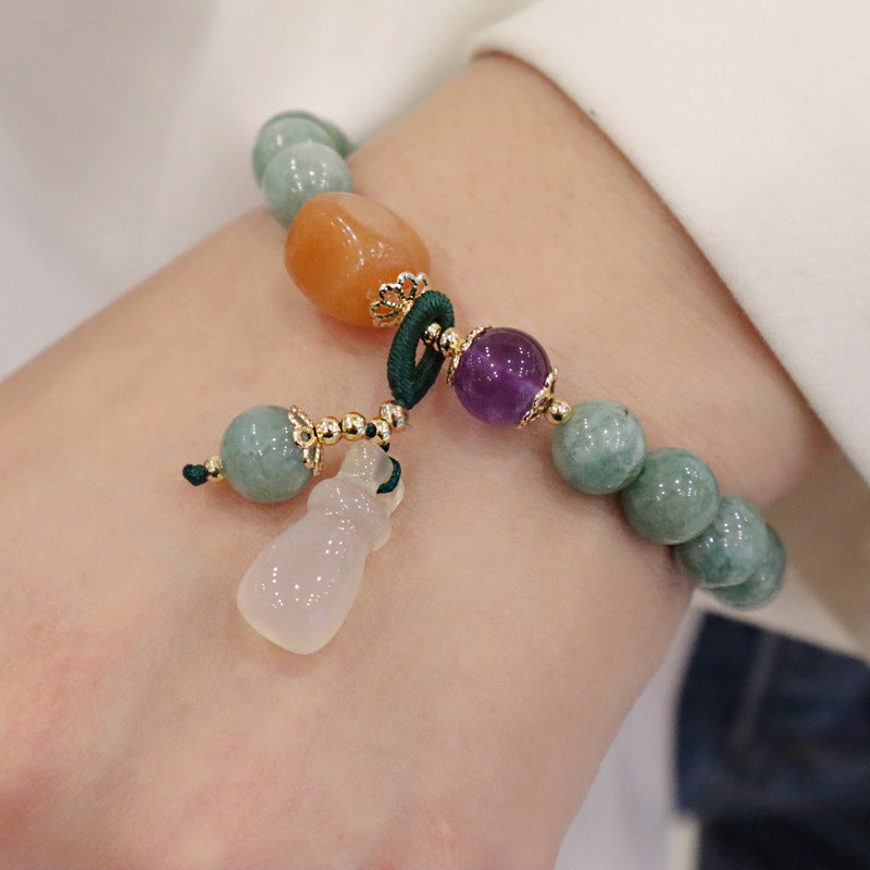 Korean Version Chalcedony Lotus Shaped Bracelet Female