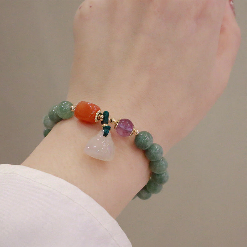 Korean Version Chalcedony Lotus Shaped Bracelet Female