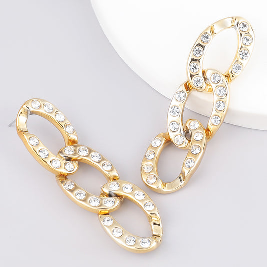 Oval CCB Diamond Acrylic Earrings Women